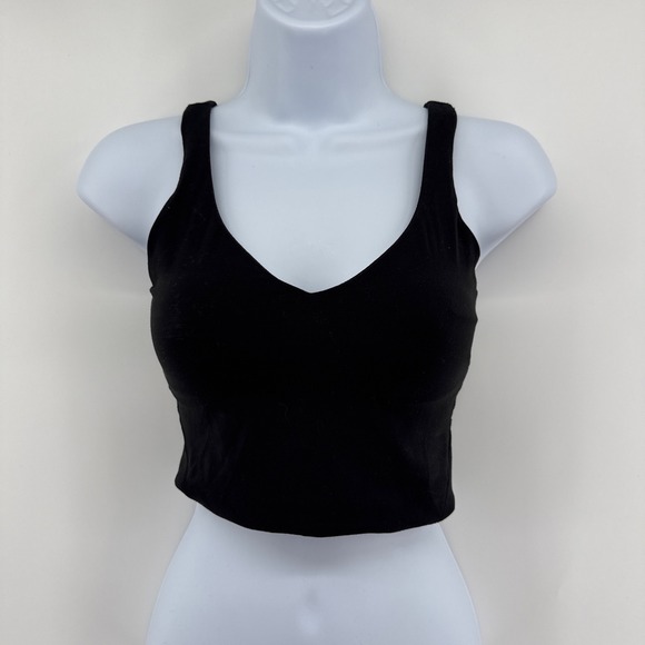 lululemon athletica Tops - Lululemon Black Align Tank Top Nulu Light‎ Support Built In Bra Size 2 LW1DTMS